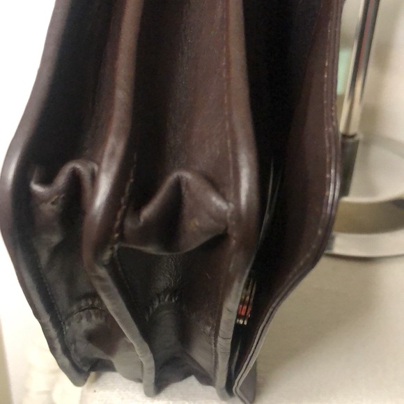 KENNETH COLE dark brown soft leather crossbody handbag. 5 compartments on bag. - Picture 7 of 14